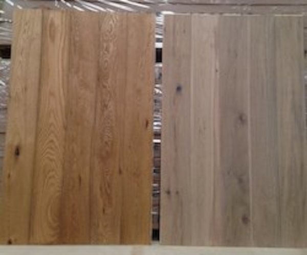 Wetenschap Struikelen Meetbaar Eiken houten lamel vloer 15 cm gerookt wit en gerookt blanke olie nu voor €  28,95 m² | Natuurlijk hout